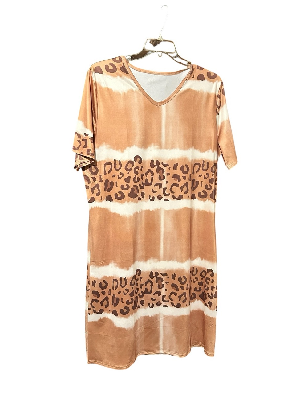 Fox Claw Tan Leopard Stripe  Dress